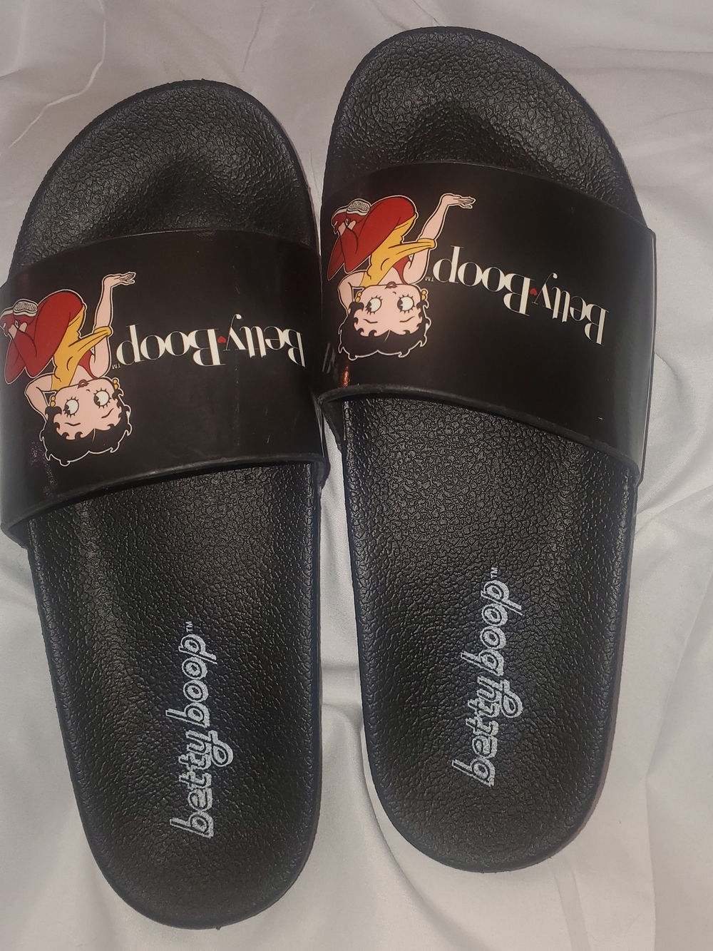 Betty Boop Black Women's Size 9 Slide Sandals